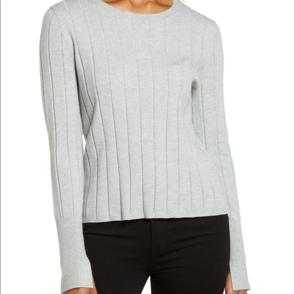 RACHEL PARCELL Easy Ribbed Sweater In Grey Heather - Picture 14 of 14